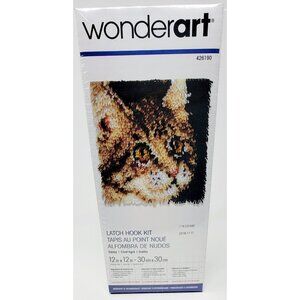 Wonderart Latch Hook Kit 12"X12"-Tabby Cat 426190